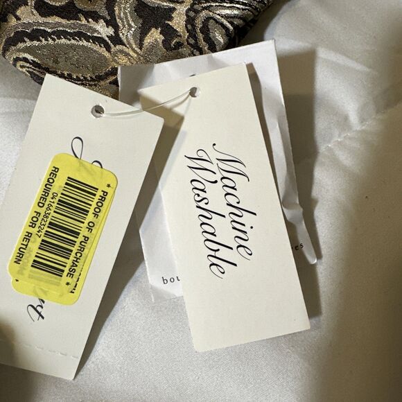 Judith Hart Womens Gold Metallic Paisley Print Lined Blazer Jacket Size 12 - Picture 8 of 12